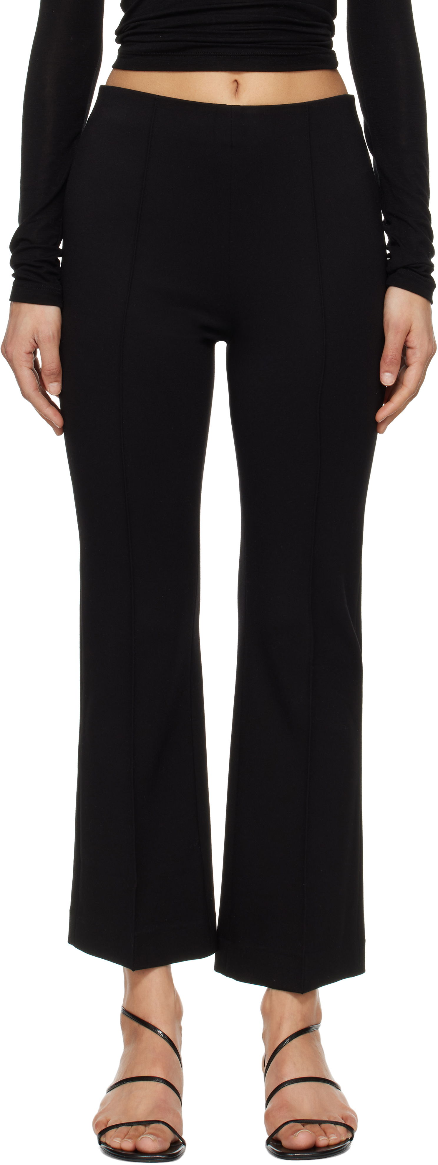 Панталони rag & bone Rag & Bone Irina Ponte Slim Fit Kick Flare Trousers Черно | WAC25S7003D803, 0