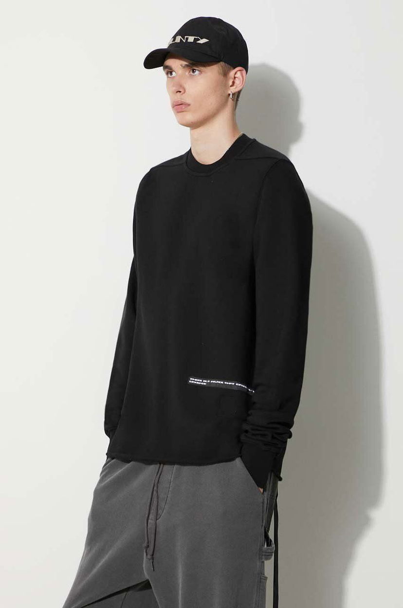 Суитчър Rick Owens Cotton Sweatshirt With Print Черно | DU02C5279.FER1