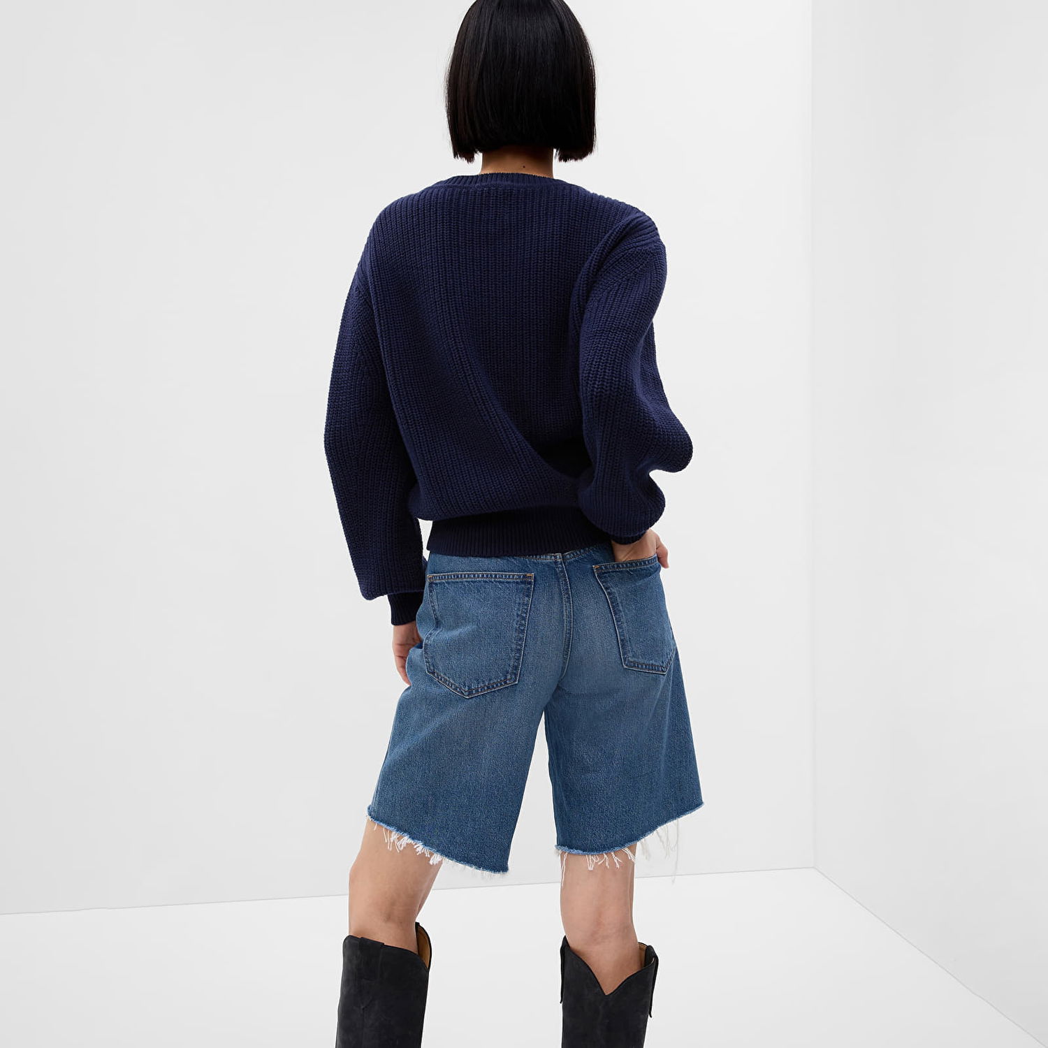 Суитчър GAP Classic Cotton Crewneck Sweatshirt Navy Uniform Тъмно синьо | 592238-00, 1