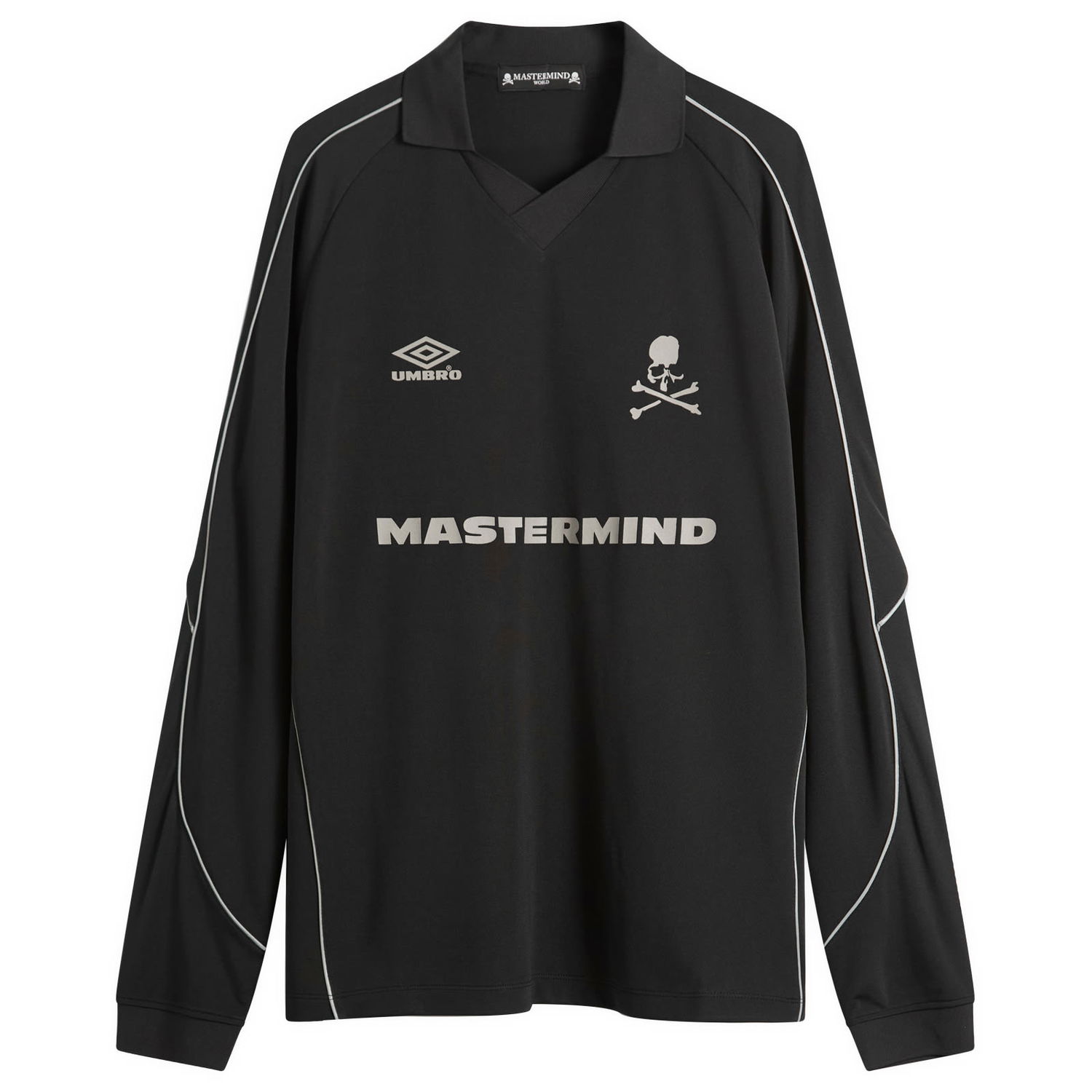 Фланелка Mastermind WORLD MASTERMIND WORLD x Umbro Long Sleeve Game Shirt, Size Large Черно | MW25C14-TS228-1, 1