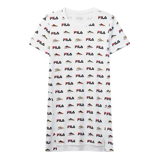 Тениска FILA Sports Knit Print T-Shirt Бяло | F11W028323F-WT