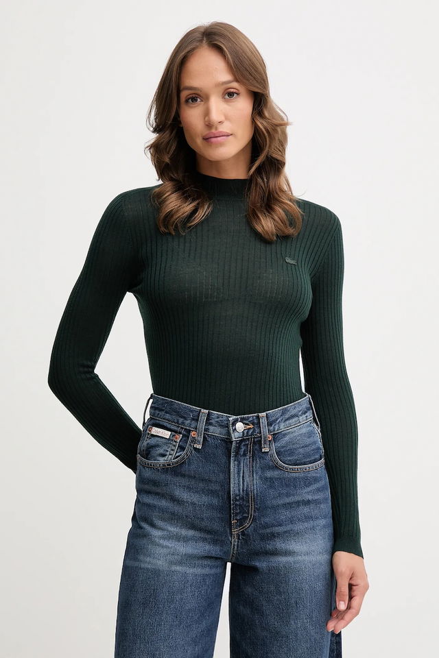 Lacoste Turtleneck Ribbed Sweater