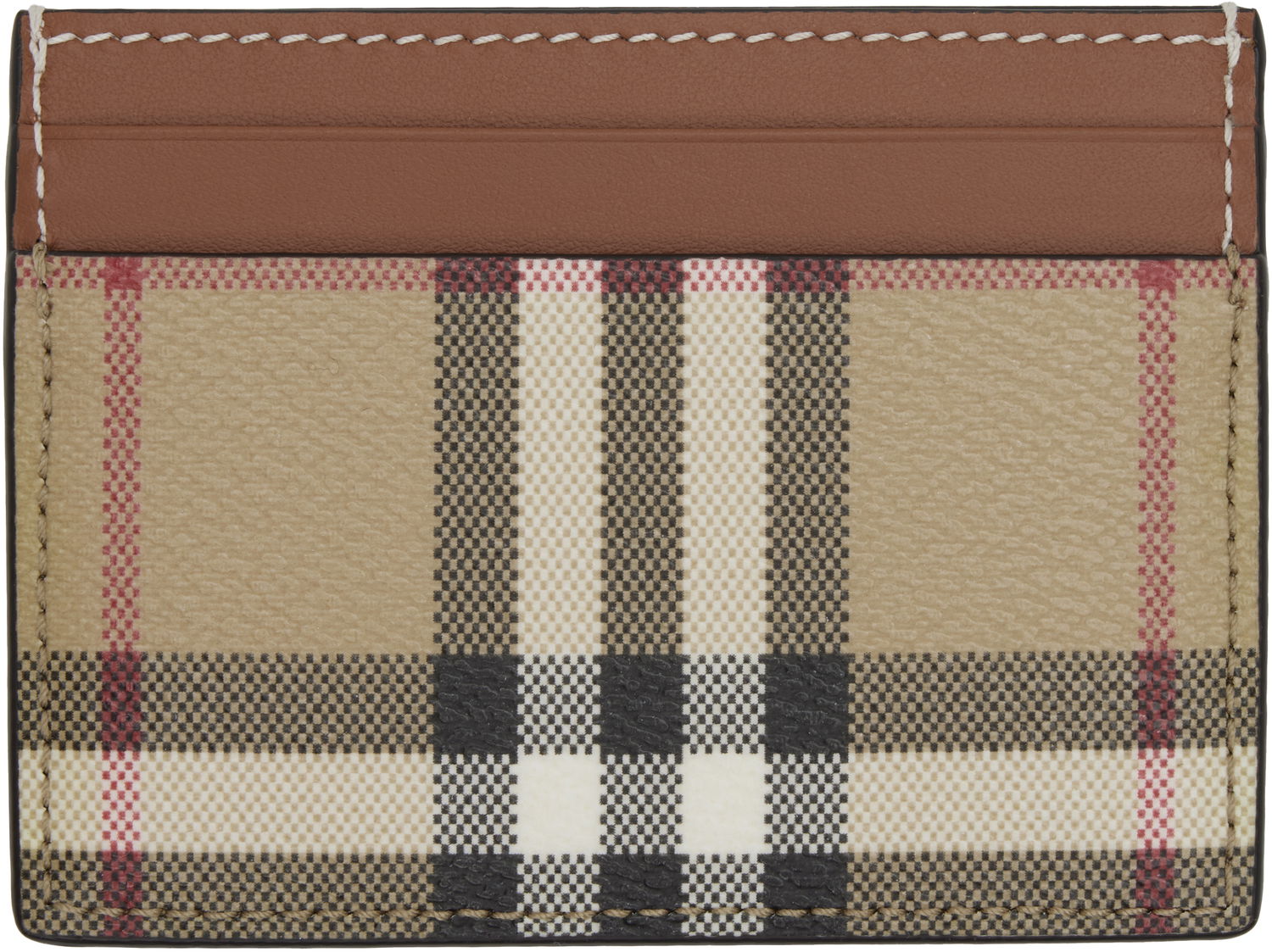 Портфейл Burberry Burberry Check Case Card Holder Бежово | 8109801, 1