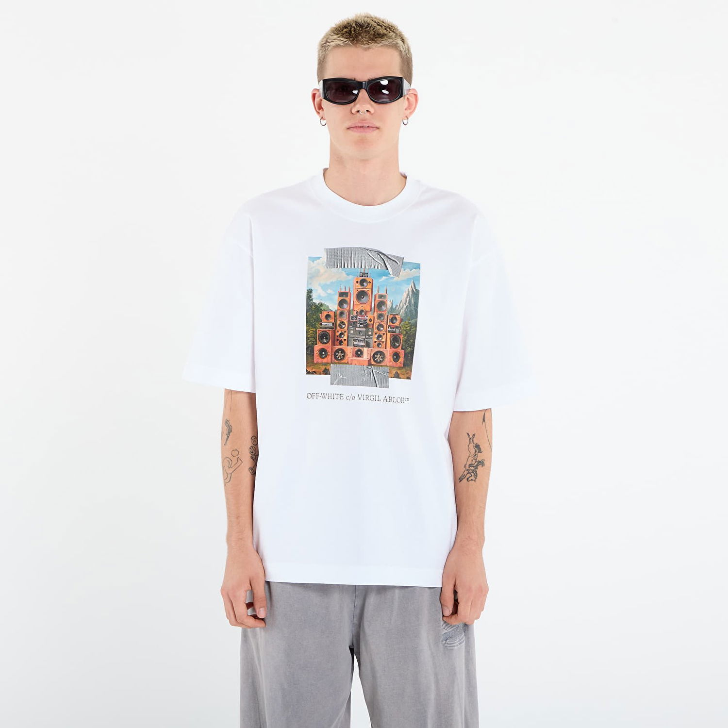 Тениска Off-White Off-White Train Off Skate S/S T-Shirt Бяло | OMAA120F25JER0040110, 0