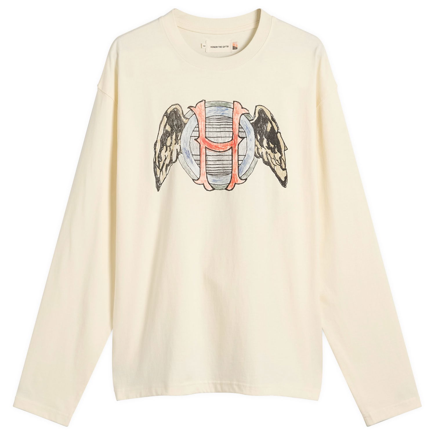 Тениска Honor The Gift Honor Wings Long Sleeve T-Shirt Бежово | HTG250248-BON, 0