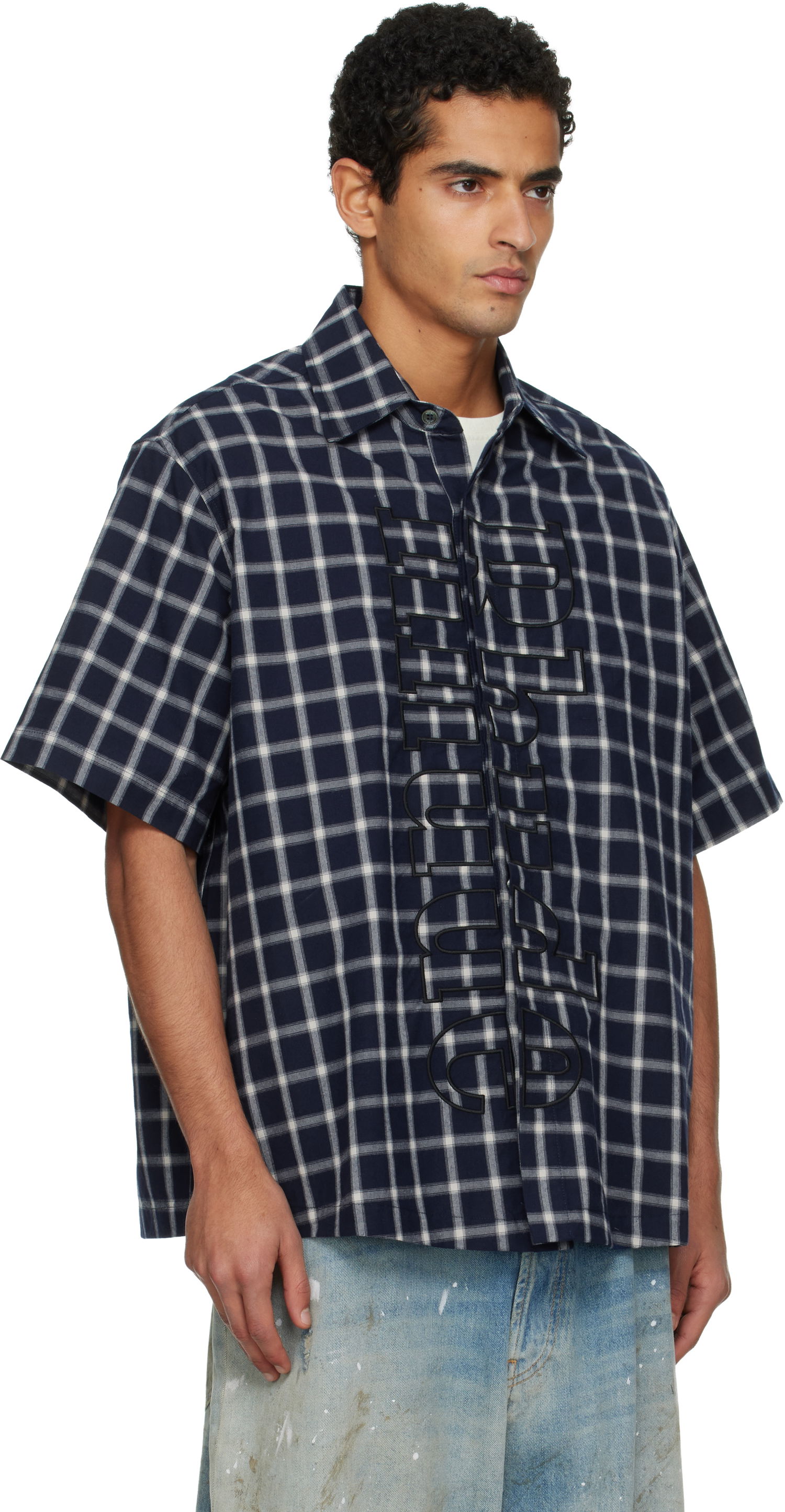Риза Rhude Plaid Center Logo Short Sleeve Button Up Shirt Многоцветен | RHPF25SR05012, 1