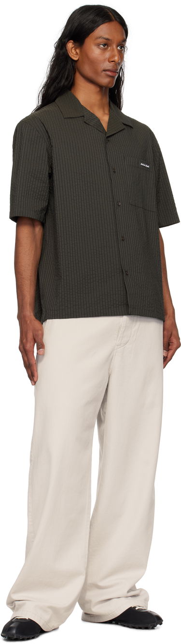 Риза MAISON KITSUNÉ Maison Kitsuné Resort Pinstripe Shirt Зелено | OM00421WC5032, 3