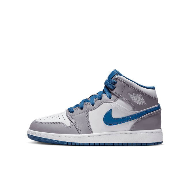 Кецове и обувки Jordan Air Jordan 1 Mid "True Blue" GS Сиво | DQ8423-014, 0