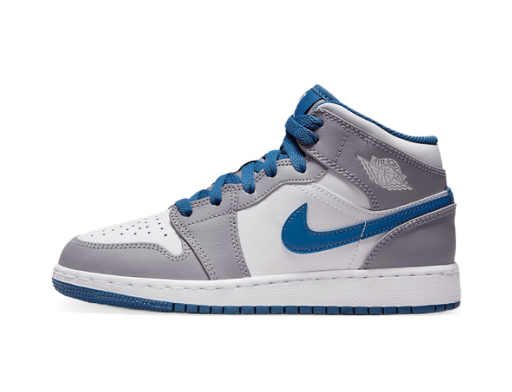 Кецове и обувки Jordan Air Jordan 1 Mid "True Blue" GS Сиво | DQ8423-014