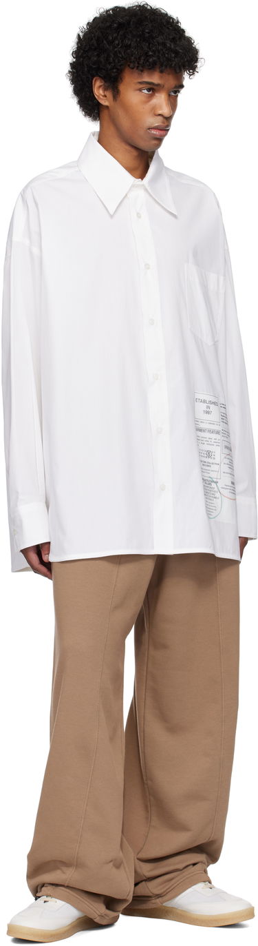 Риза Maison Margiela MM6 Maison Margiela Newspaper Print Shirt Бяло | SH0DT0027 M35152, 4