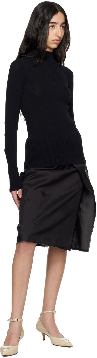 Пуловер Maison Margiela MM6 Maison Margiela Elbow Patch Ribbed Turtleneck Top Черно | S62HA0094 M13126, 3