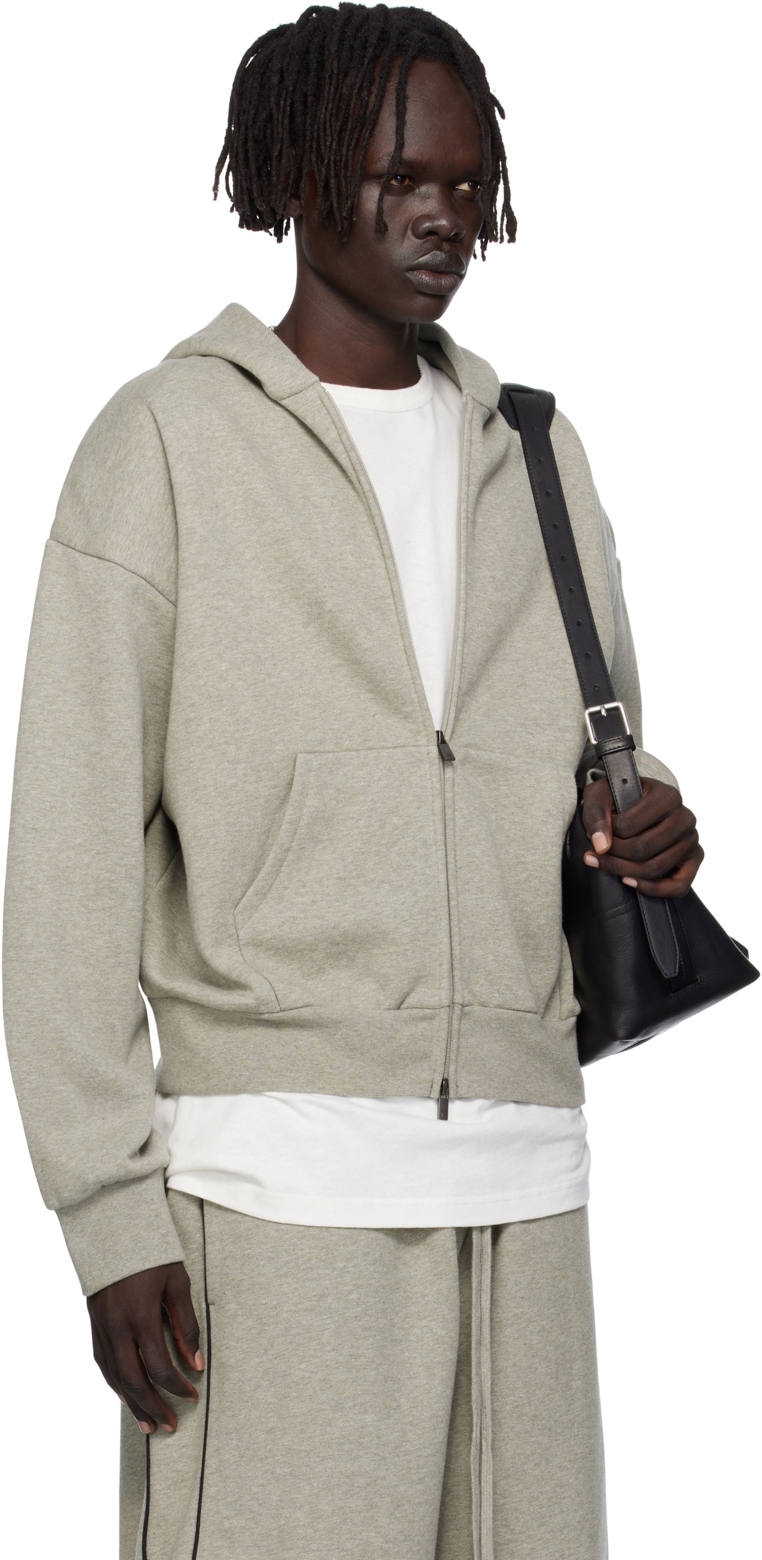 Суитчър Fear of God Fear of God ESSENTIALS Fleece Zip-Up Hoodie Сиво | 192SP254785F, 1