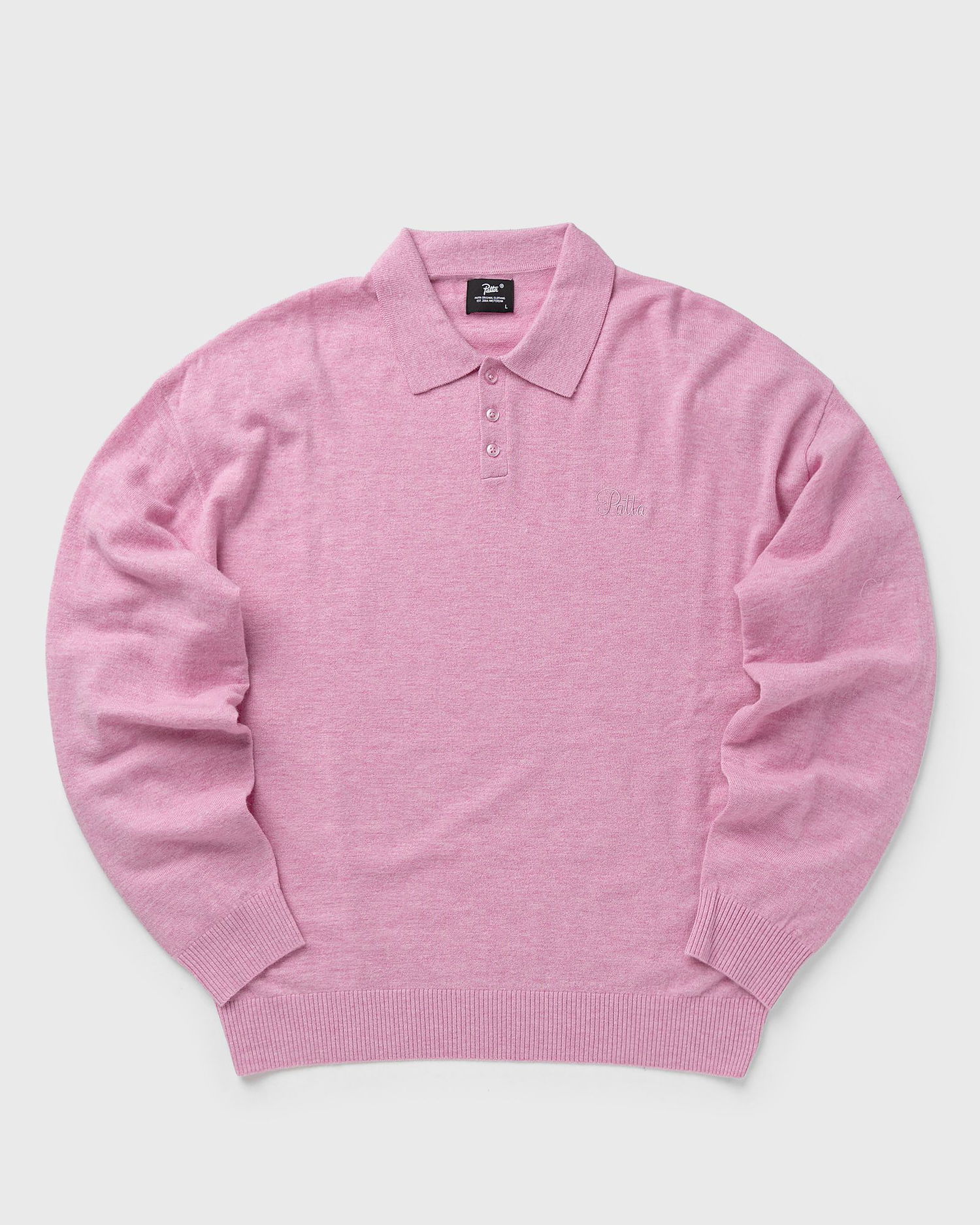 Поло тениска Patta Knitted Wool Longsleeve Polo Shirt Розово | POC-AW24-7000-308-0001-148, 0