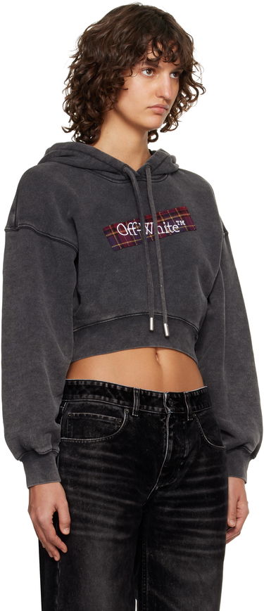 Суитчър Off-White Off-White Bookish Crop Logo Hoodie Черно | OWBB056F25FLE0031301, 1
