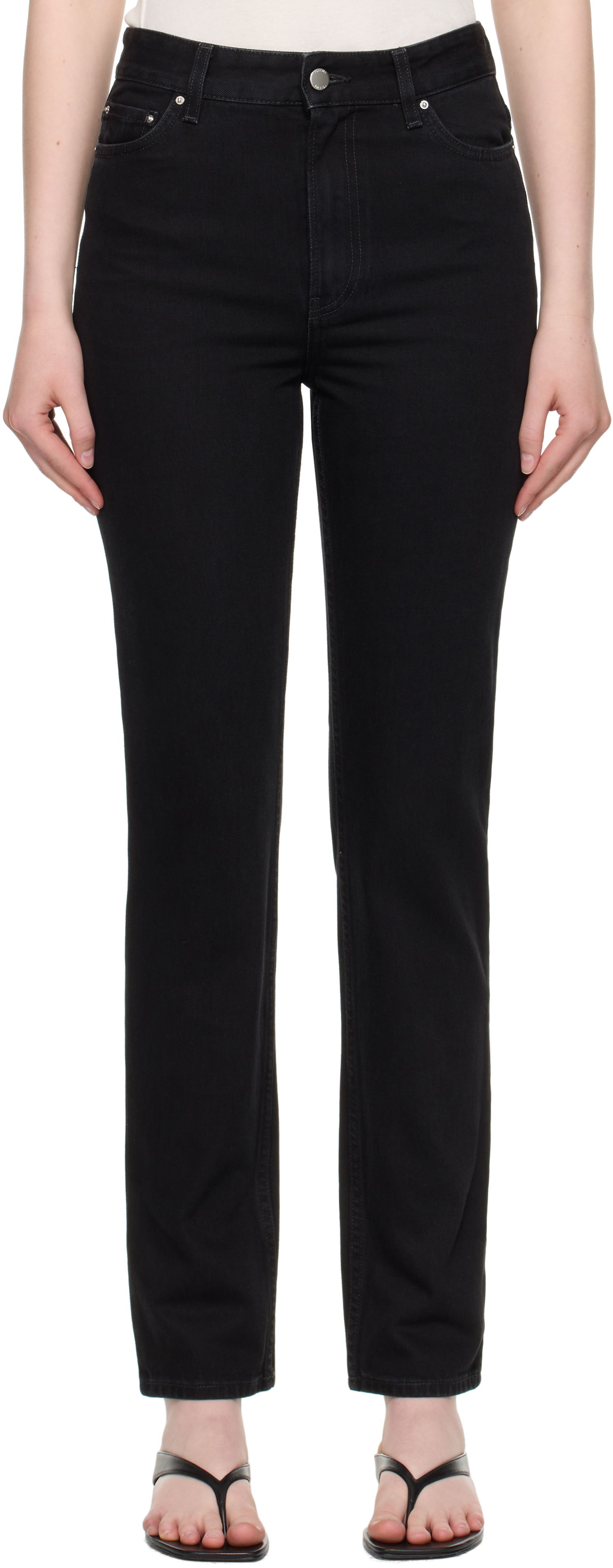 Дънки TOTEME TOTEME High Slim Jeans Черно | 252-WRB0271-FB0046, 0