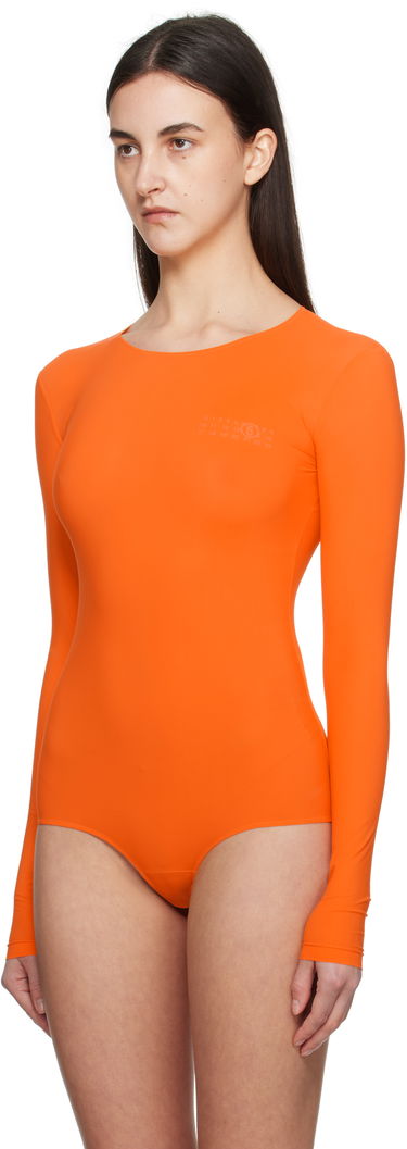 боди Maison Margiela MM6 Maison Margiela Jersey Long Sleeve Bodysuit Оранжево
 | S52NA0068 S20518, 3