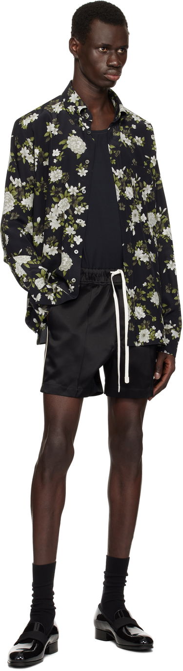 Риза Tom Ford Tom Ford Crepe De Chine Floral Print Fluid Fit Shirt Черно | HRO003-FMS043S25, 3