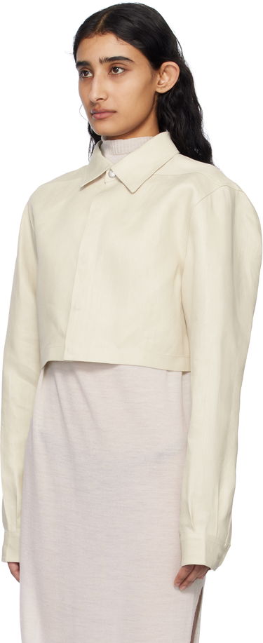 Риза Rick Owens Rick Owens Hollywood Linen Twill Cropped Shirt Бежово | RP01E7240 TWL, 3