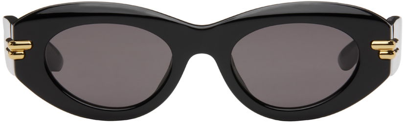 Слънчеви очила Bottega Veneta Black Mitre Oval Sunglasses Черно | BV1322S-001