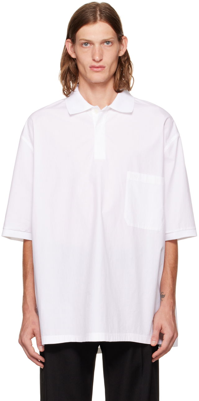 Oversized Short Sleeve Spread Collar Polo Shirt