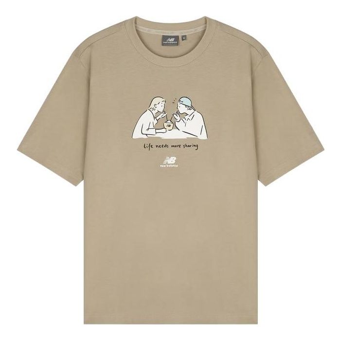 Тениска New Balance Graphic Print Tee Бежово | 5ED26041-LBE