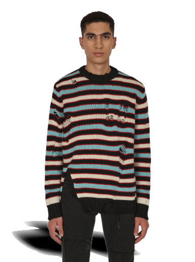 Пуловер Charles Jeffrey Loverboy Mega Shred Stripe Sweater Черно | CJLAW22MSSJ MULCOL