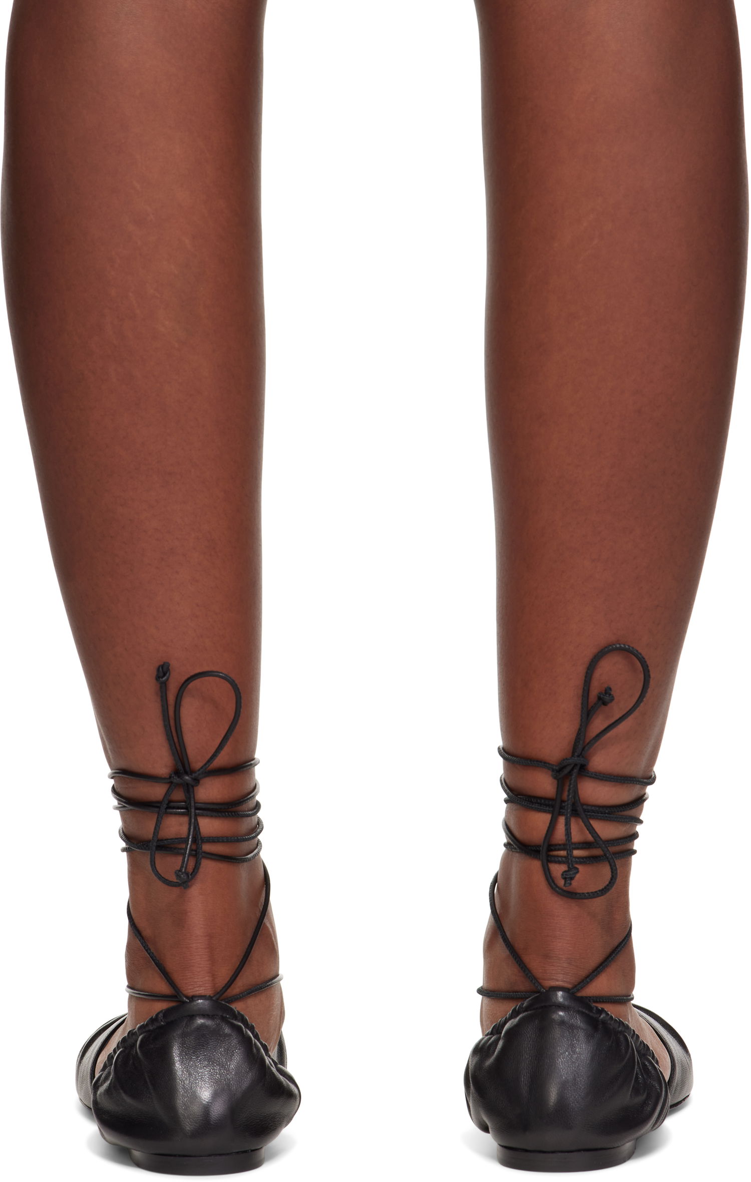Кецове и обувки LANVIN Lanvin Mesure Lace-Up Leather Ballerina Flats Черно | FW-SAMS0W-NAPA-E25, 1
