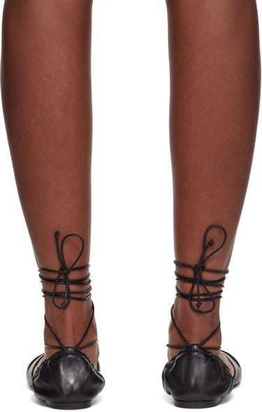 Кецове и обувки LANVIN Lanvin Mesure Lace-Up Leather Ballerina Flats Черно | FW-SAMS0W-NAPA-E25, 1