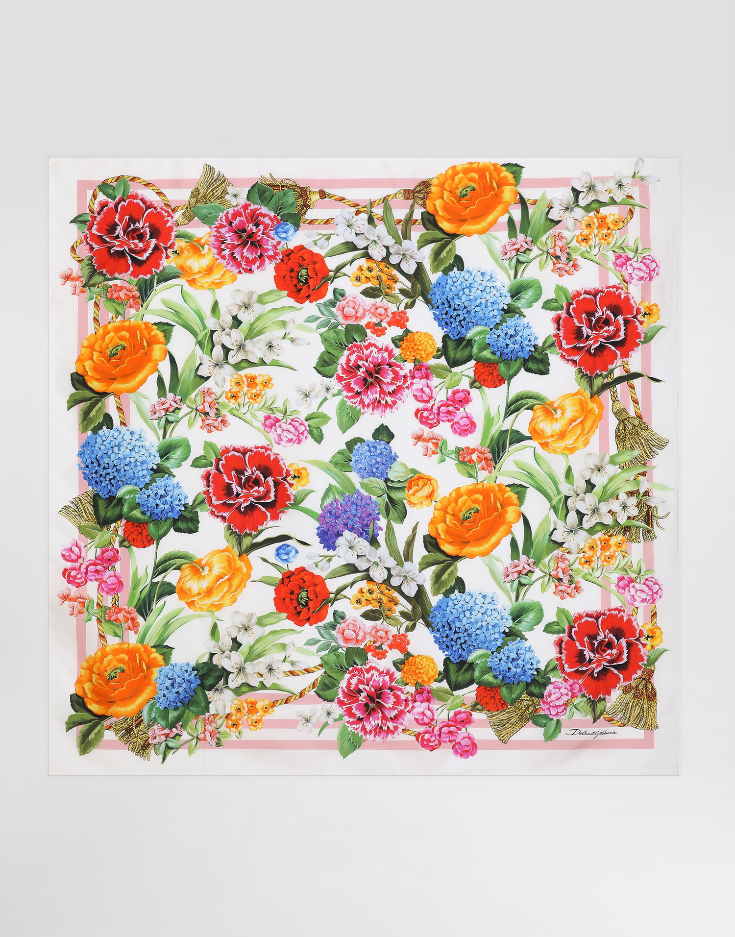 Шал Dolce & Gabbana Dolce & Gabbana Floral-Print Silk Twill Square Scarf Многоцветен | FN090RGDCV9HD5KU, 0