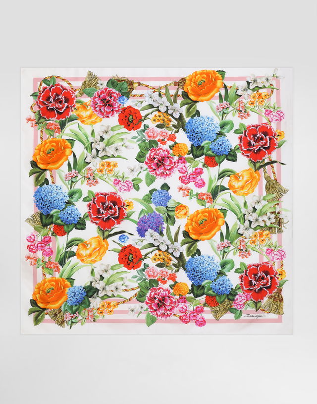 Dolce & Gabbana Floral-Print Silk Twill Square Scarf