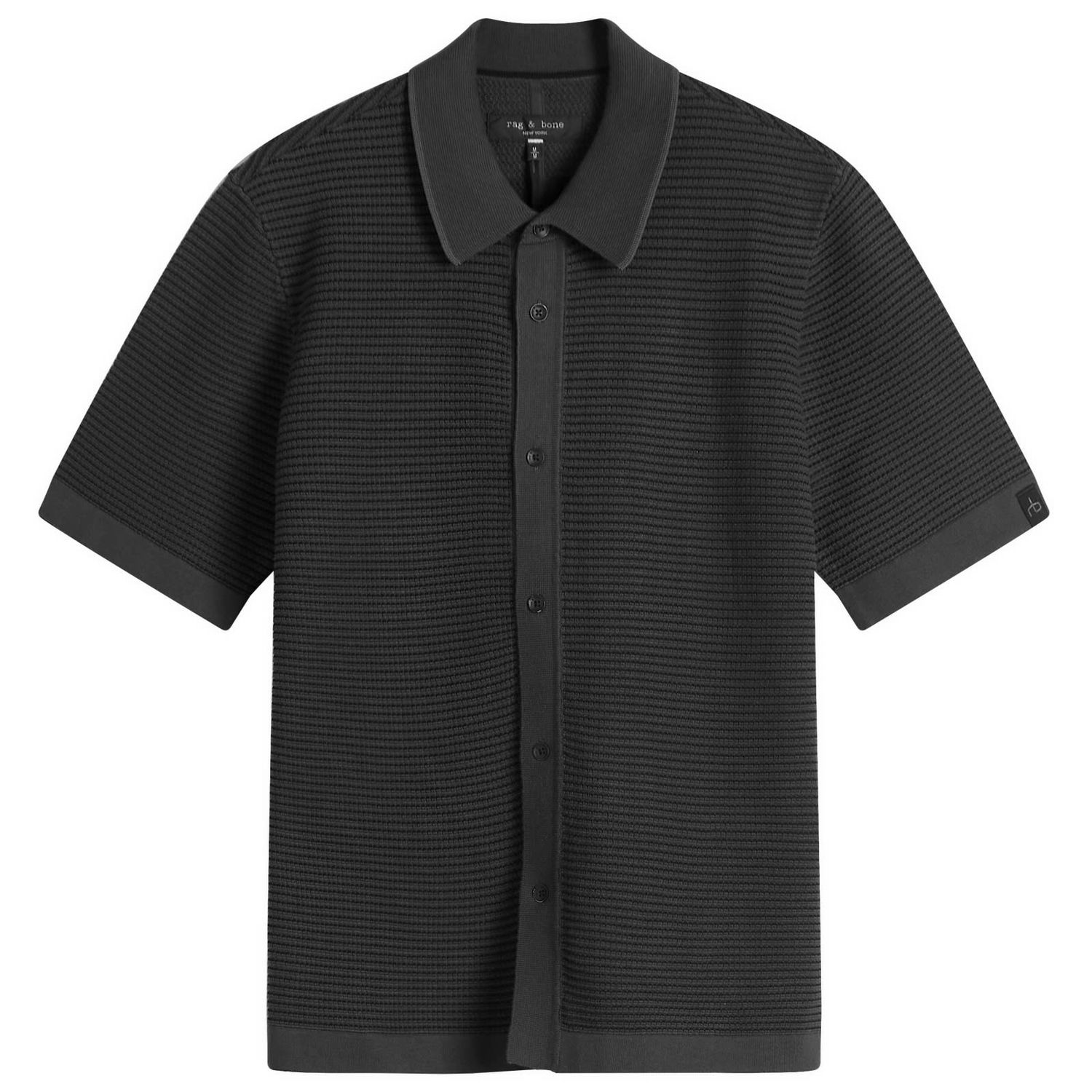 Риза rag & bone Rag & Bone Men's Harvey Jacquard Stripe Polo Shirt, Size Large Черно | MBS25S025BC25-WBK, 1