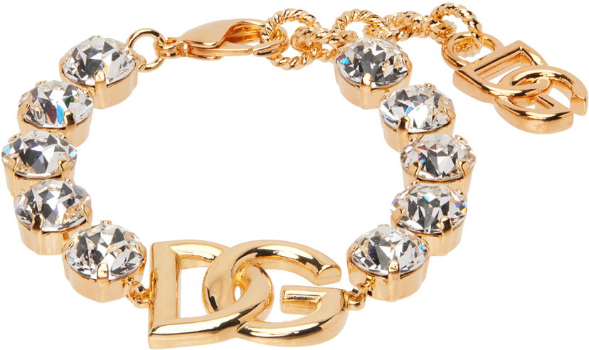 Гривна Dolce & Gabbana Gold Crystal Logo Bracelet Металик | WBO4S4 W1111