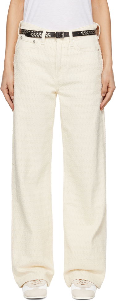 Панталони rag & bone rag & bone Logan Mid-Rise Wide Leg Jeans Бяло | WDD25S2935RGET, 0
