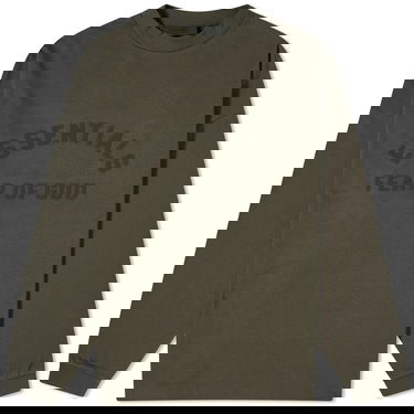 Тениска Fear of God ESSENTIALS Long Sleeve Printed T-Shirt Зелено | 125SP242010F, 0