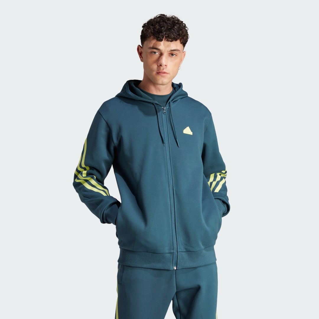Суитчър adidas Originals Future Icons 3-Stripes Full-Zip Hoodie Тъмно синьо | IJ8878, 0