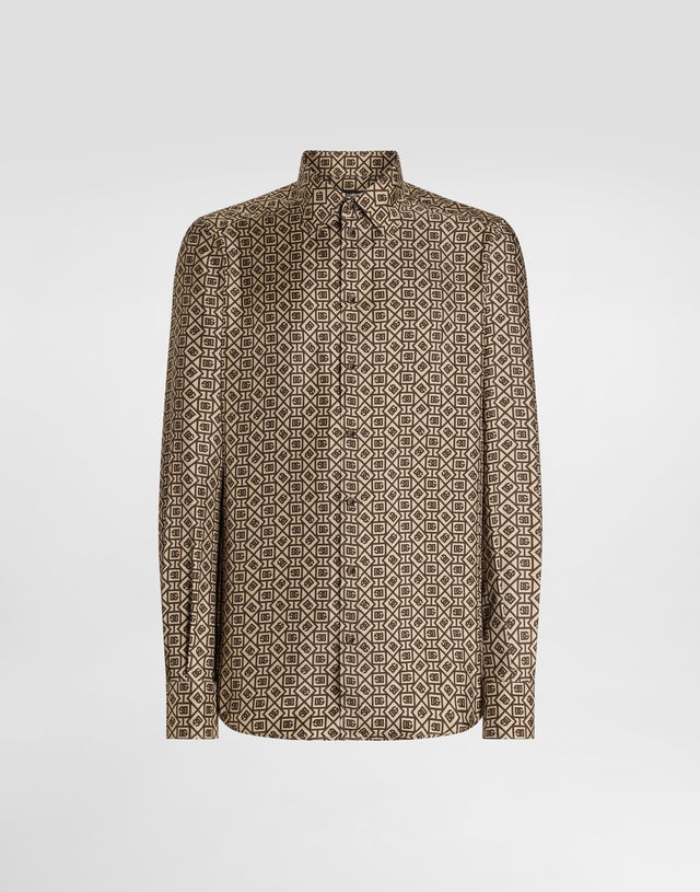 Dolce & Gabbana Silk Twill Martini Print Shirt