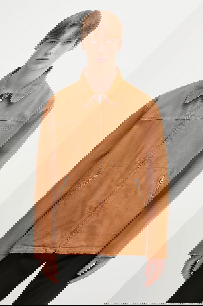 Яке Maison Margiela MM6 Maison Margiela Collared Full-zip Utility Jacket Кафяво | SH0AM0048, 0