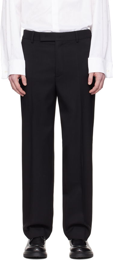 Панталони Marine Serre Marine Serre Virgin Wool Twill Pleated Trousers Черно | MPA069A RWOV0001, 0