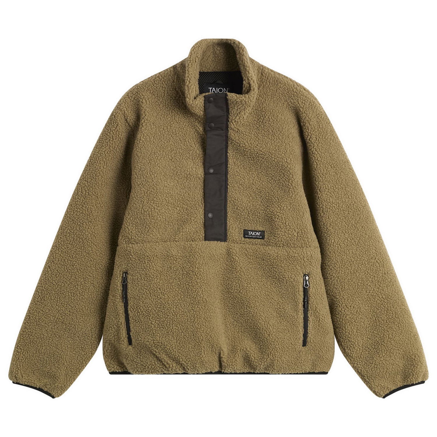 Яке TAION Pull Over Boa Fleece Jacket Кафяво | TAION-102NDPBMT-BEBK, 1