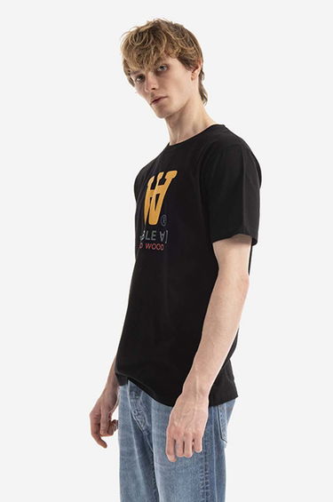 Тениска WOOD WOOD Typo Print T-shirt Черно | 10285700.2222, 0