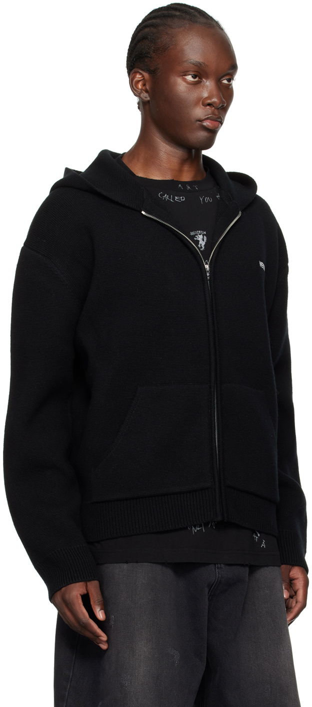 Суитчър We11done We11done Knit Zip-Up Hoodie Черно | WD-KJ2-24-609-M-BK, 1