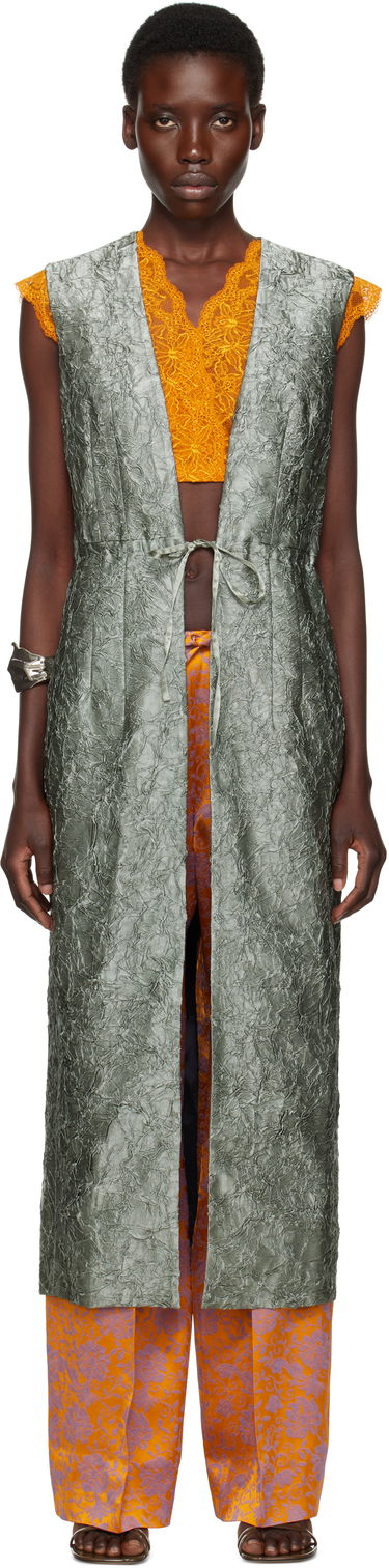 Жилетка Dries Van Noten Dries Van Noten Sleeveless Long Vest Зелено | 251-010227-1428, 0