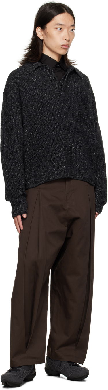 Пуловер sage NATION SAGE NATION Knit Polo Sweater Черно | S098 POLO WOOL SPECKLED CHARCO, 3