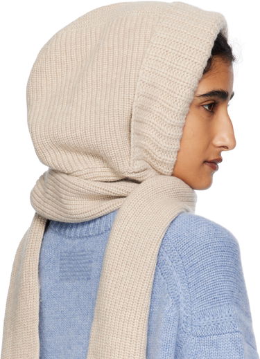 Шал Yves Salomon Yves Salomon Knit Hooded Scarf Бежово | 26W25WAA506XXMACL, 2