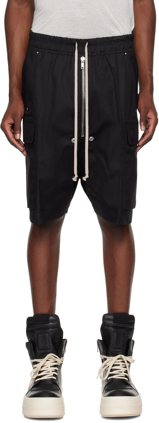 Къси панталони Rick Owens Cargobela Relaxed Fit Shorts Черно | RU02D6360 TE