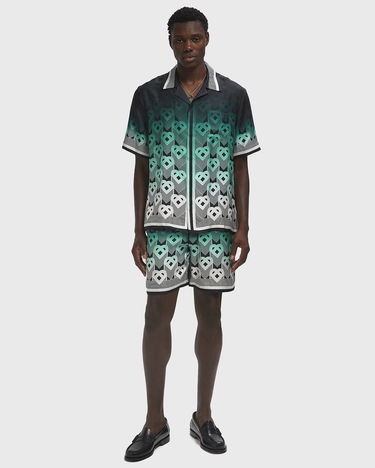 Риза Casablanca Cuban Collar Short Sleeve Shirt Зелено | MPF25-SH-003-04, 1