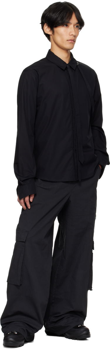 Риза HELIOT EMIL Spectra Strap-Detail Shirt Черно | PREAW25_M_05_067_BLK01, 3