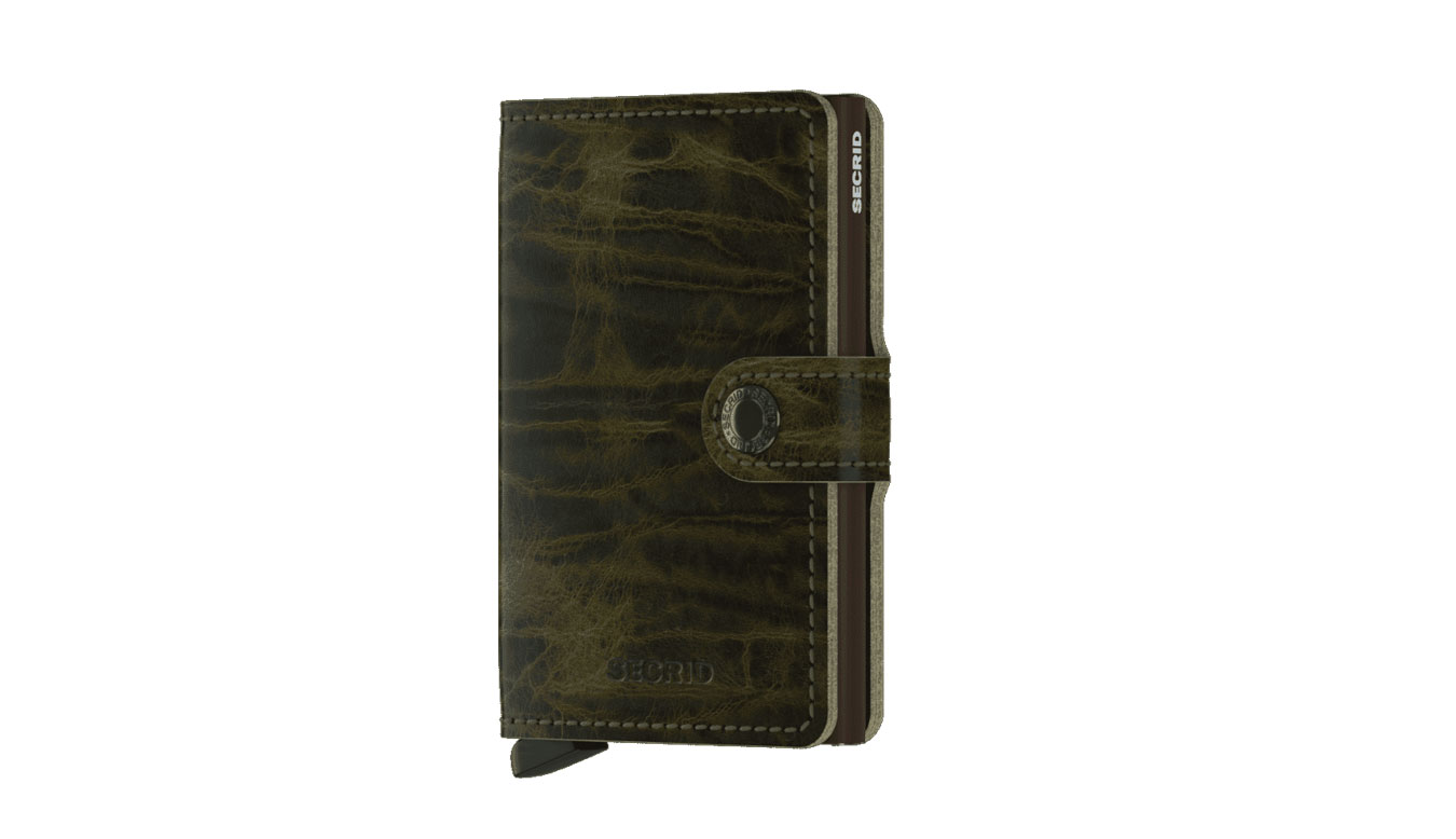 Портфейл Secrid Miniwallet "Safiano Olive" Зелено | MSa-olive, 0