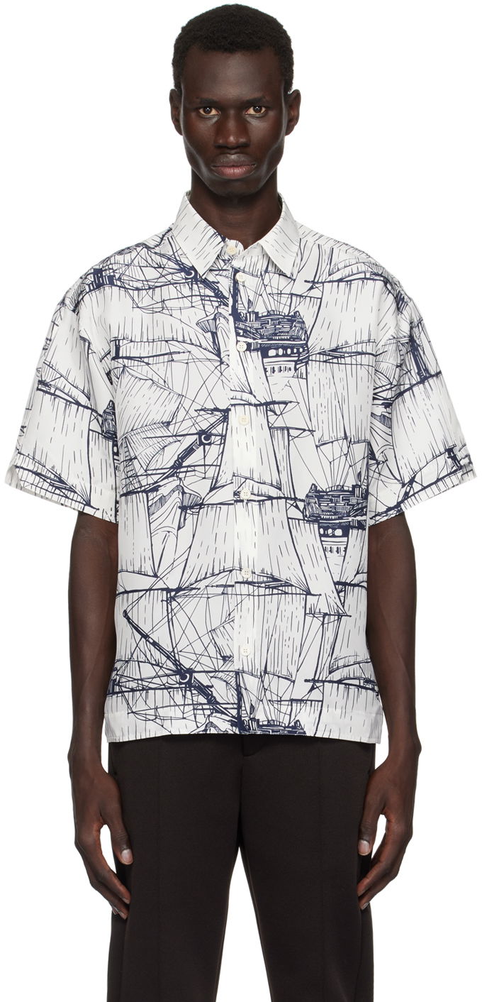 Риза FERRAGAMO Short Sleeved Shirt Бяло | 776026