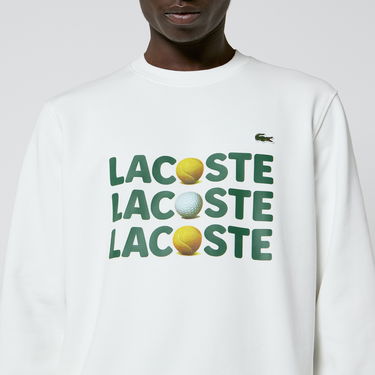 Суитчър Lacoste Vintage Ad Loopback Cotton-Jersey Бяло | SH7421-70V, 2